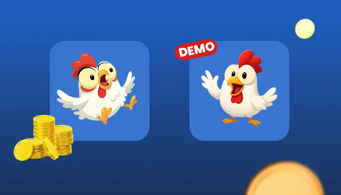 चिकन रोड डेमो मोड बनाम असली पैसे से खेलें